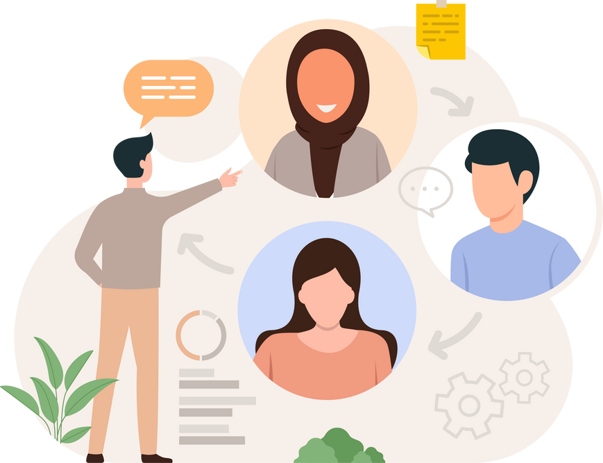 Workflow management business soft skills concept