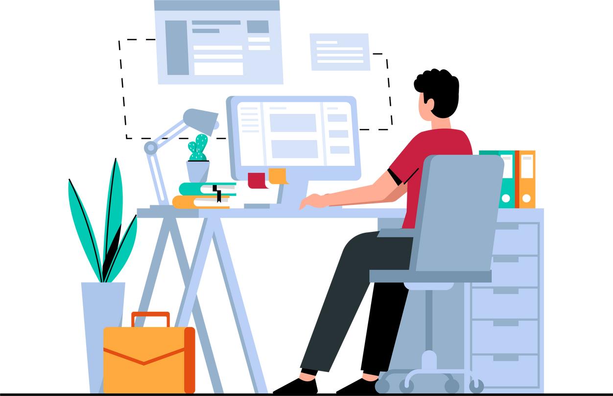 Business Teamwork in the Office Illustration