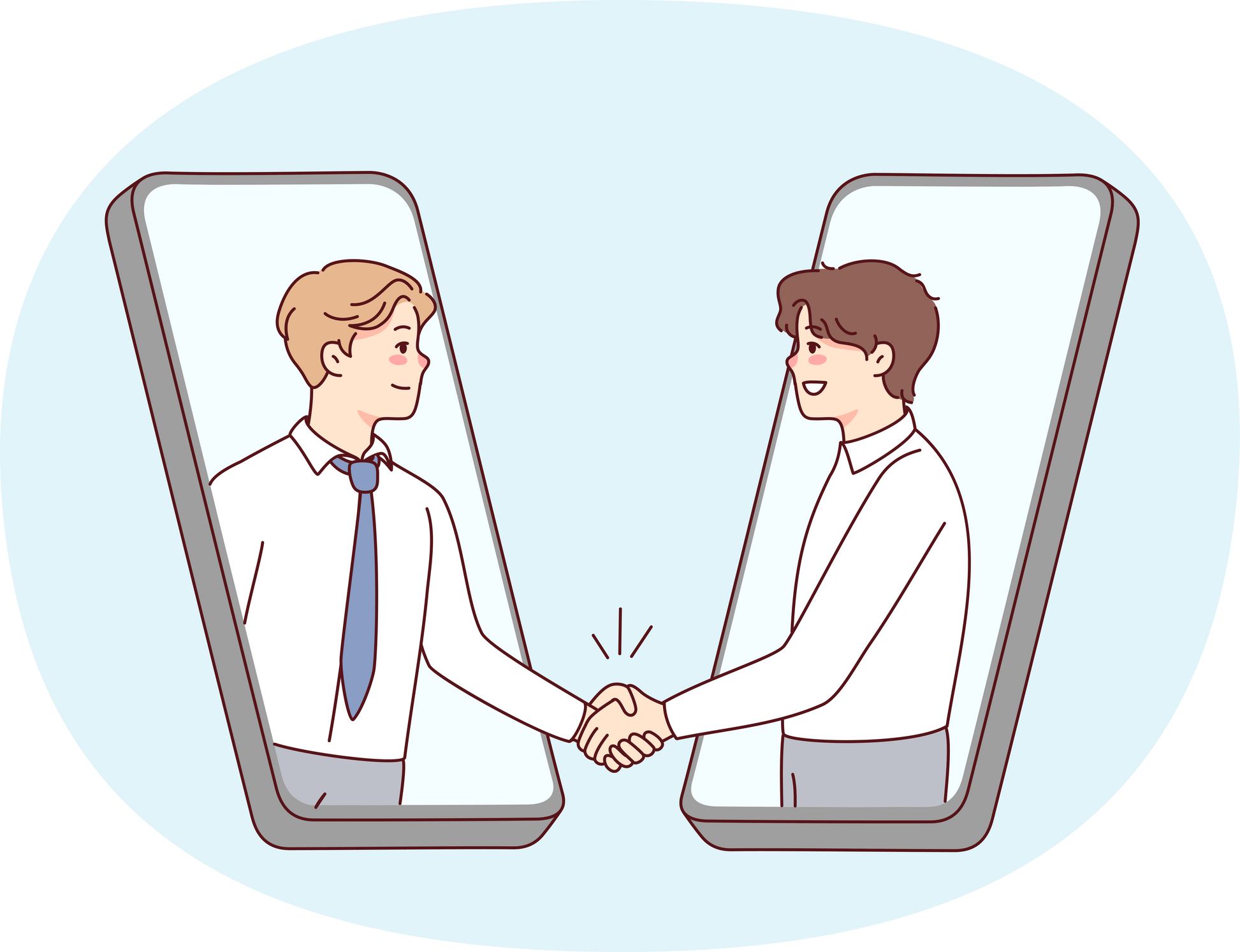 Smiling Businessmen Handshake Online